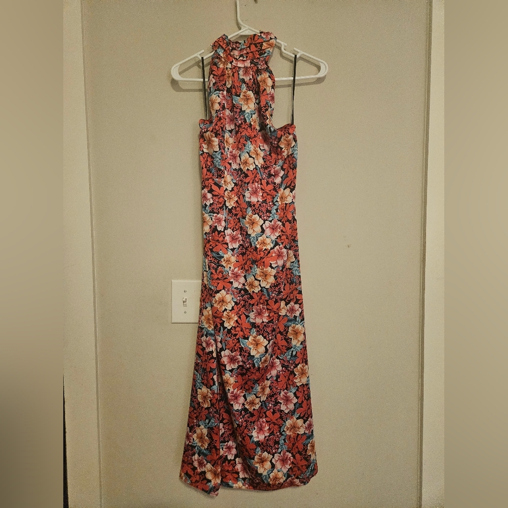 Fate Multicolor Floral Backless Dress